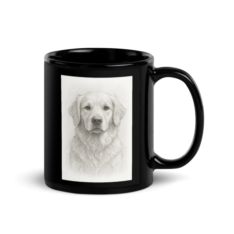 Sort kopp med personlig design